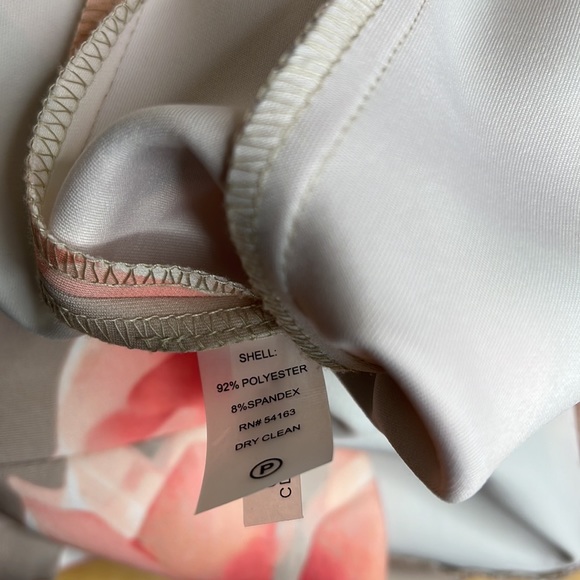 NWOT Calvin Klein Sleeveless Khaki and Pink Floral Sheath Dress Size 4 - Picture 11 of 12